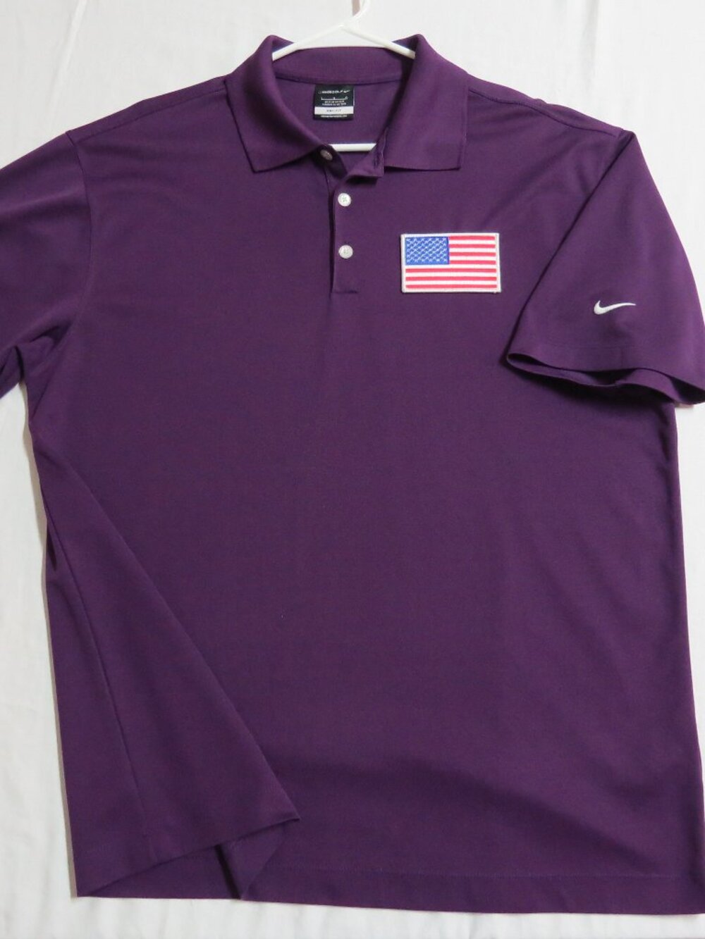 L-2XL USA Purple Nike Dri-Fit Men's db #A12 Golf Polo Shirt